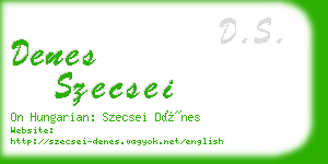 denes szecsei business card